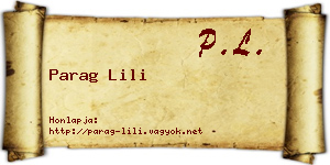 Parag Lili névjegykártya